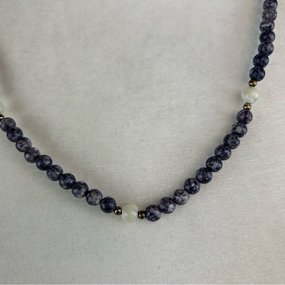 Vintage Tiffany Stone Beaded Utah Stone/Rare Healing Necklace Sterling Silver - Picture 6 of 16